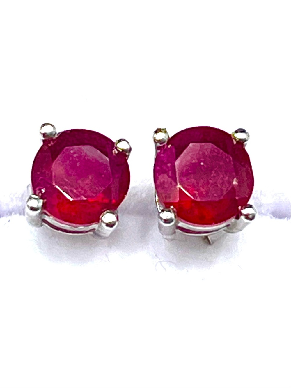1 Ct Genuine Ruby 14KGP Stud Earrings